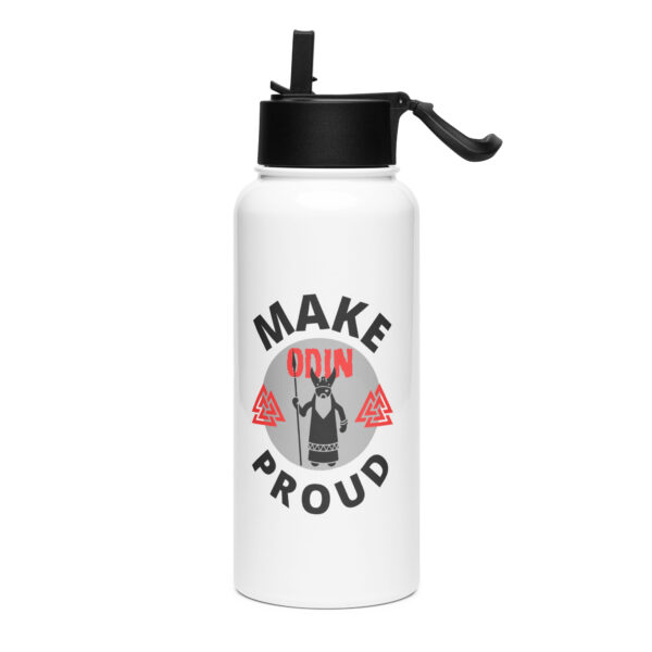 Make Odin Proud Stainless steel water bottle with a straw lid - Image 3