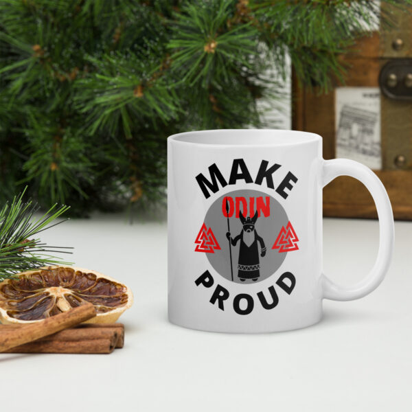 Make Odin Proud White Glossy Mug - Image 2