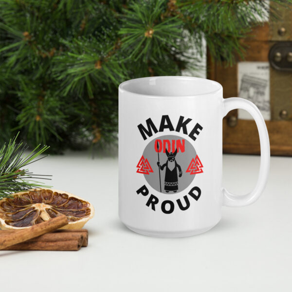 Make Odin Proud White Glossy Mug - Image 4