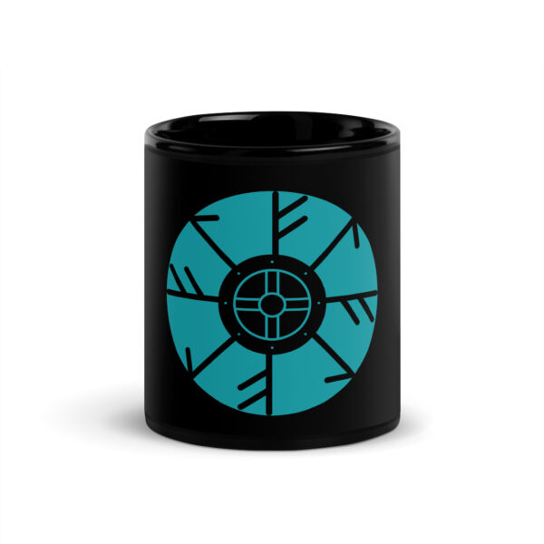 Fierce Like Freyja Shield Black Glossy Mug